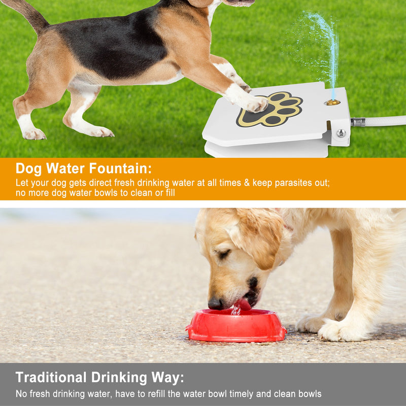 Step-On Outdoor Dog Water Fountain — Fresh Water, Zero Effort