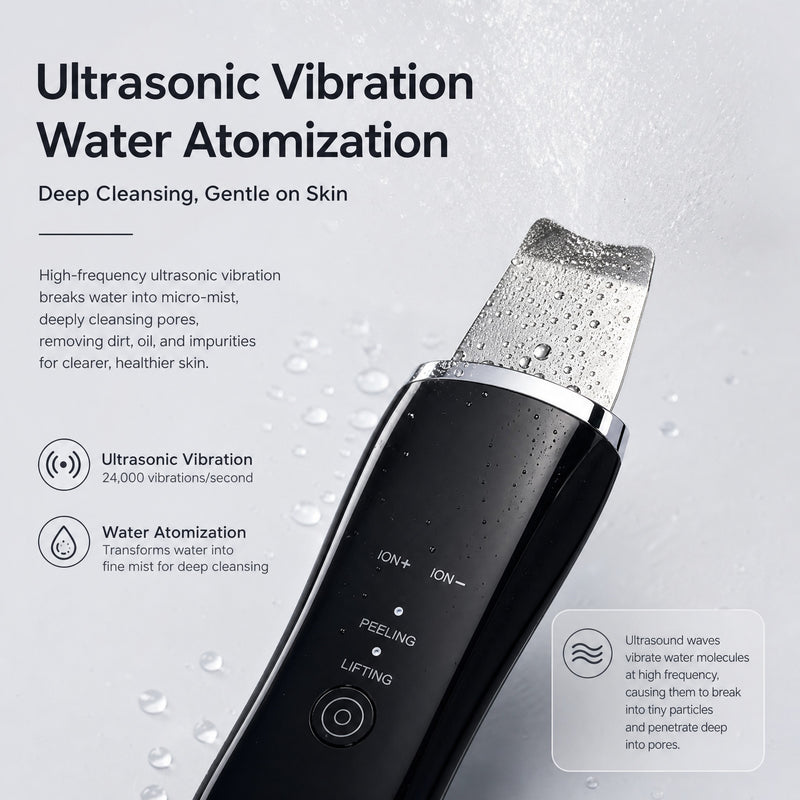 Ultrasonic Facial Skin Scrubber — Deep Pore Cleansing