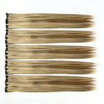 Clip-In Hairpiece — Brown & Blonde Highlights, Heat-Safe, Natural Fit