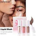 Facial Rouge Powder Blusher Lotion Lasting Pearly Lips Brightening Natural High Gloss Cosmetic Lotion Set