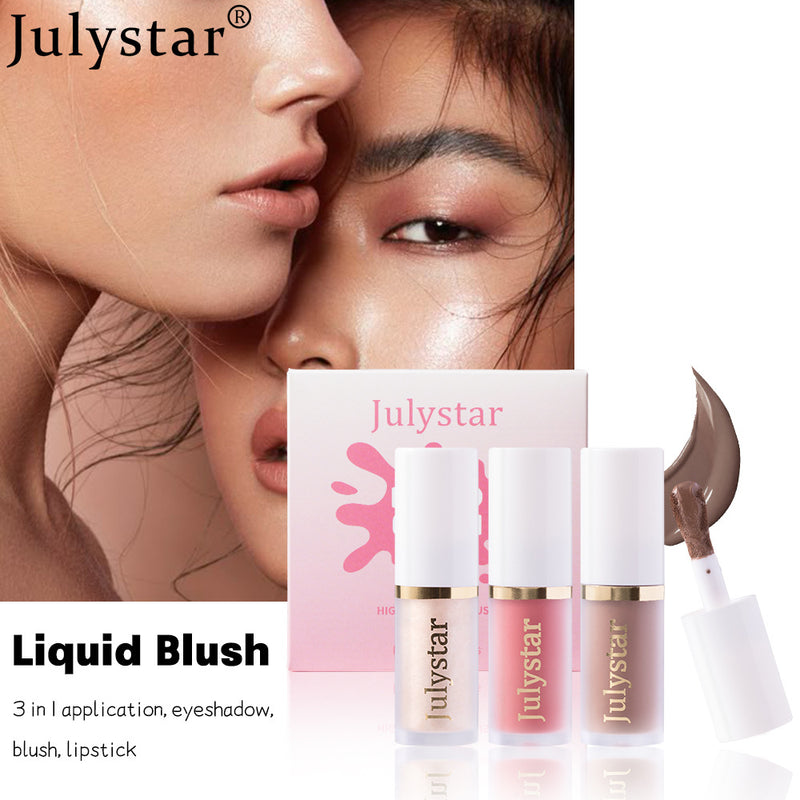 Facial Rouge Powder Blusher Lotion Lasting Pearly Lips Brightening Natural High Gloss Cosmetic Lotion Set