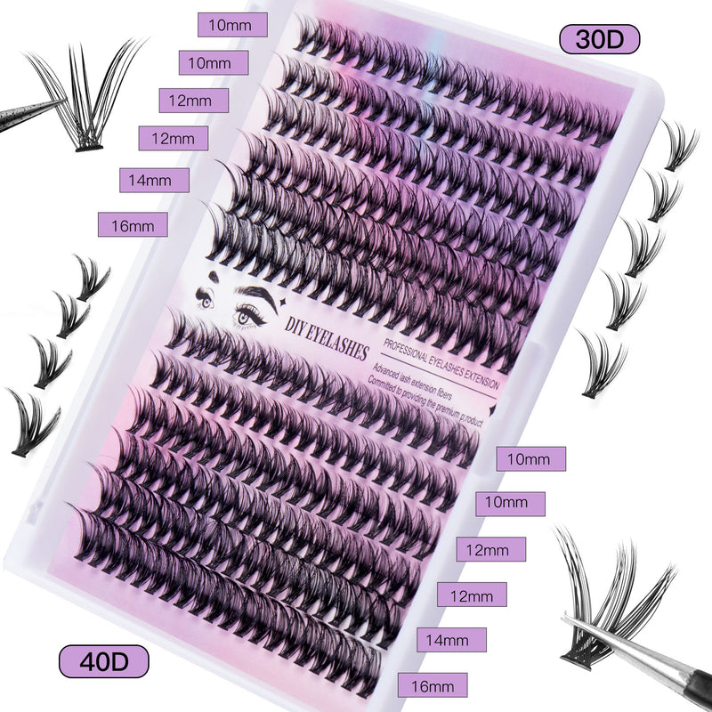 Segmented Lashes Set 12 Rows Of 30D Plus 40D Clusters Of 240