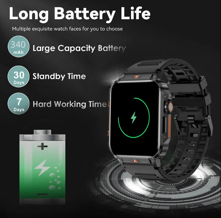 L81 Rugged Smartwatch — Answer Calls, All-Day Fitness Tracking, Waterproof