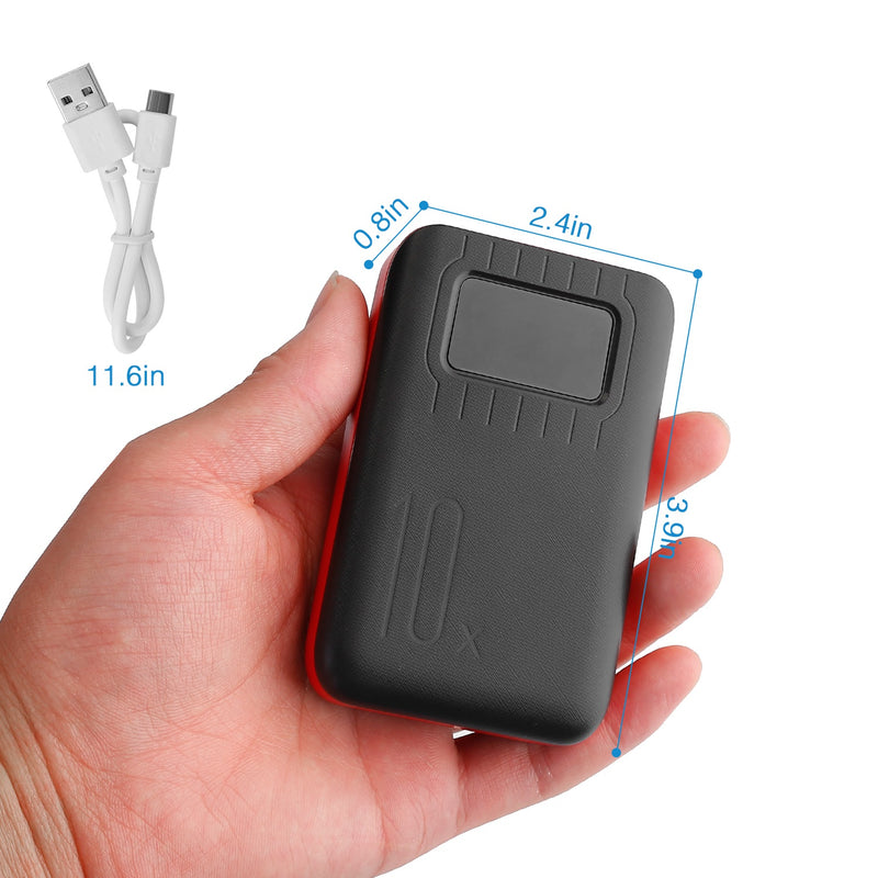 1Pc 1W MAh Portable Power Bank External Battery Pack Charger Dual USB Charge Interface With LCD Display Flashlight Type C Micro USB Lightning Input