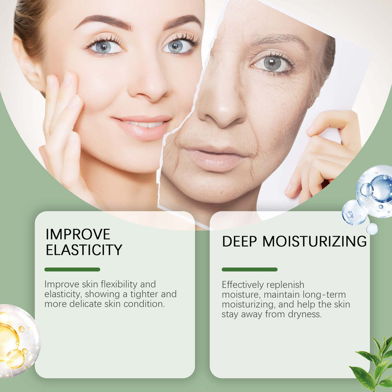 EELHOE Green Tea Collagen Jelly Cream, Gentle Moisturizing Moisturizing Face Soothing Moisturizing Cream For Dry Skin