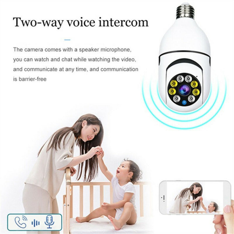 Light Bulb Security Camera — Night Vision, Fits Any Standard Socket 1080P