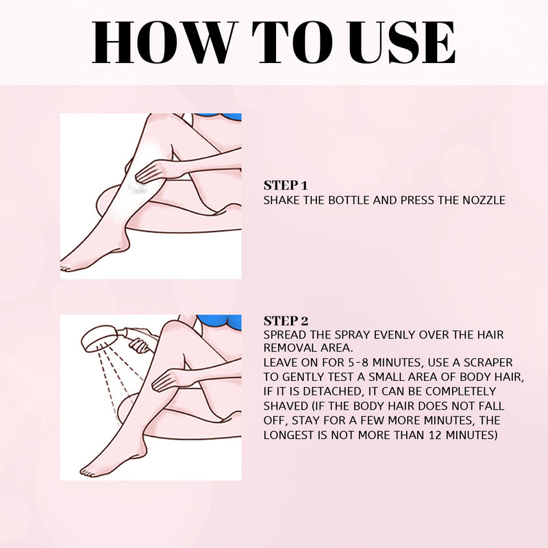 Gentle Hair Removal Spray — Painless Depilation for Legs & Underarms