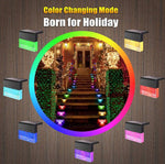 Solar RGB Step & Fence Lights — Weatherproof Color-Changing Glow