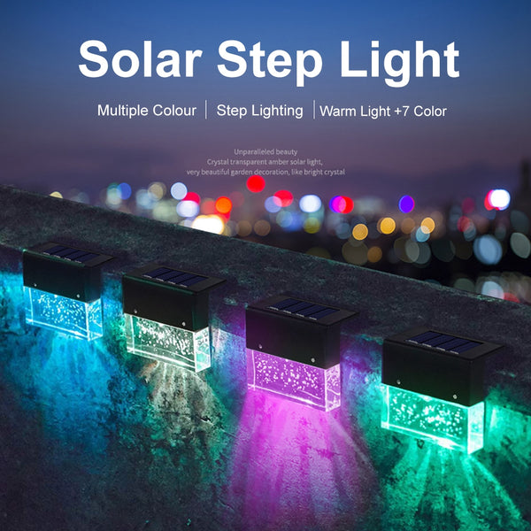 Solar RGB Step & Fence Lights — Weatherproof Color-Changing Glow