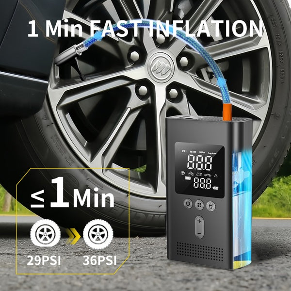 Portable Car Starter With Air Compressor,150PSI Digital Tire Inflator,Car Battery Starter 9.0 Gas 6.5L Diesel,Safe Clamps For Easy Use, Christmas Gift
