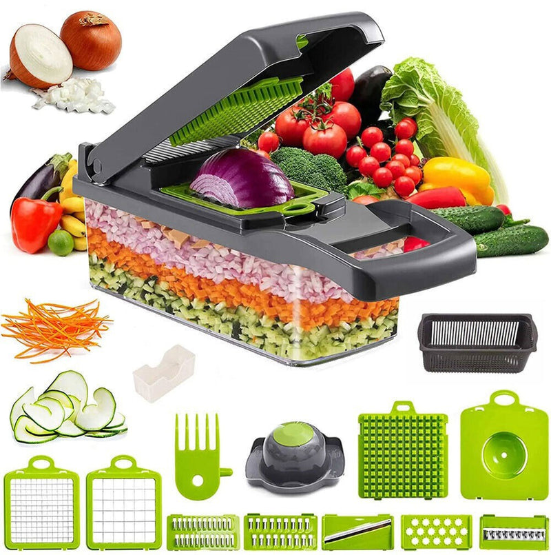 Vegetable Chopper Fruit Cutter Food Onion Veggie Dicer Slicer Peeler Kitchen 15 In 1