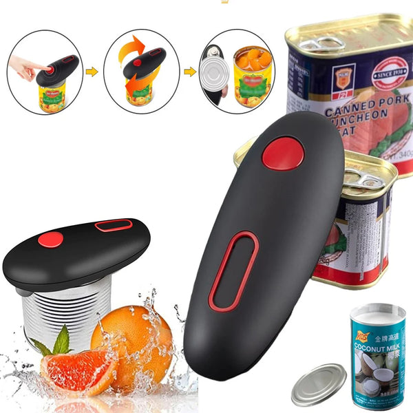 One-Touch Electric Can Opener — Effortless Opening, No More Struggling