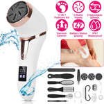 Electric Foot Callus Remover With Vacuum Foot Grinder Rechargeable Foot File Dead Skin Pedicure Machine With 3 Grinding Heads 2 Speeds Foot Care Tool 17Pcs