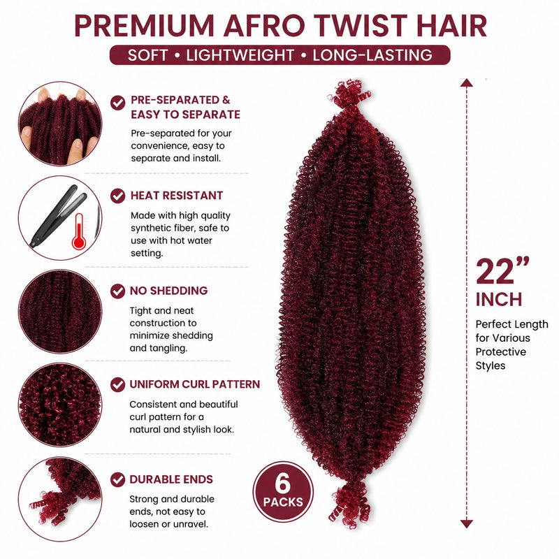Pre-Separated Spring Twist Hair, 22