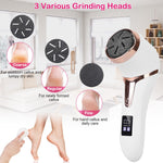 Electric Foot Callus Remover With Vacuum Foot Grinder Rechargeable Foot File Dead Skin Pedicure Machine With 3 Grinding Heads 2 Speeds Foot Care Tool 17Pcs