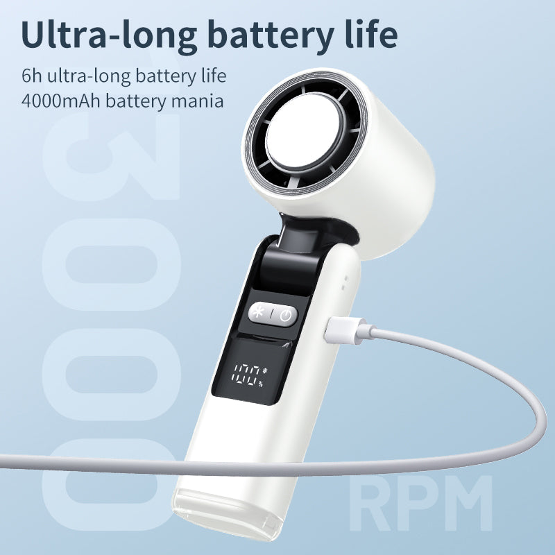 Rechargeable Handheld Turbo Fan — Cool Down Anywhere, Foldable Design
