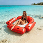 Photo-Ready Inflatable Water Lounger,Bright Stylish Fruits Look,Breathable Mesh Floating Chair For Summer Beach Pool Entertainment