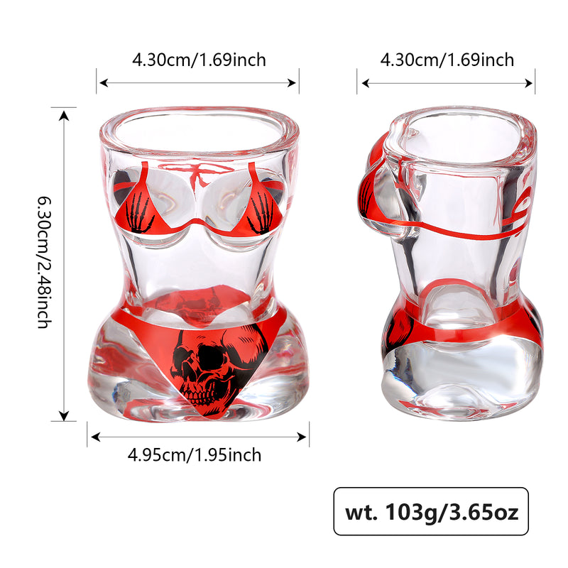 Skull-Style Novelty Shot Glasses (Set of 2) — Fun Conversation-Starter Gift