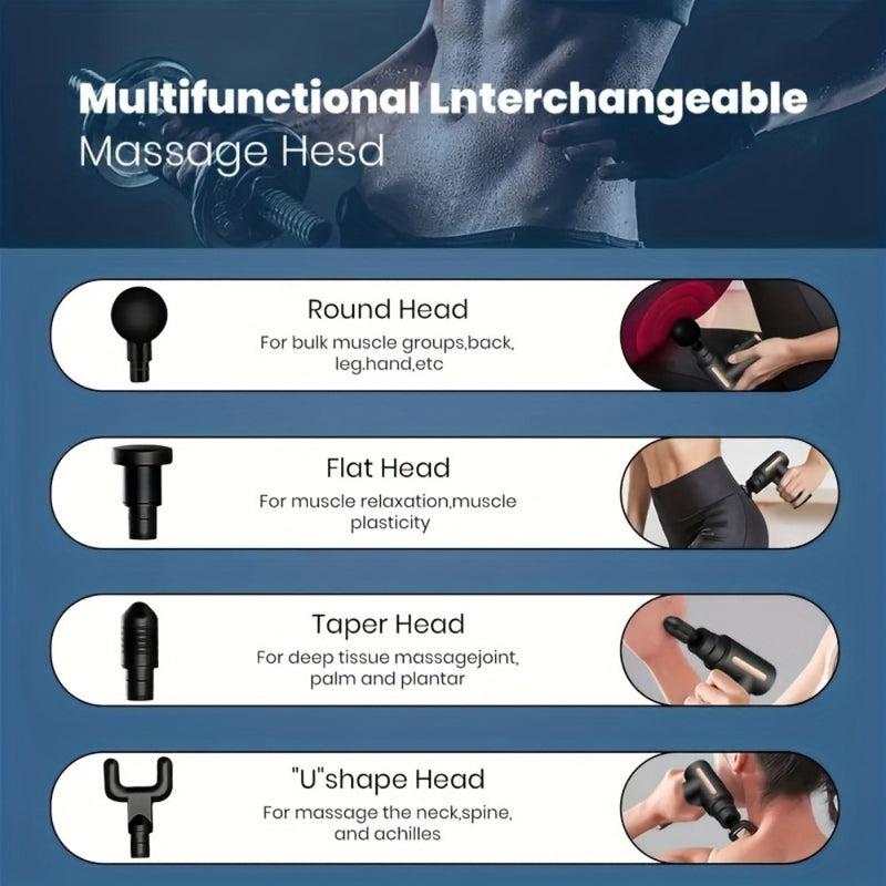 Mini Fascia Massage Gun — Portable Muscle Relief, USB Rechargeable