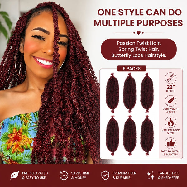Pre-Separated Spring Twist Hair, 22