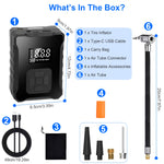Cordless Tire Inflator Digital Air Compressor With LED Light Emergency Power Bank For Cars Motorcycles Bicycles Balls 1Pc 150PSI