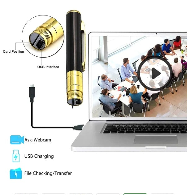 Hidden Pen Camera — 1080P Covert Recording, Clips In Any Pocket