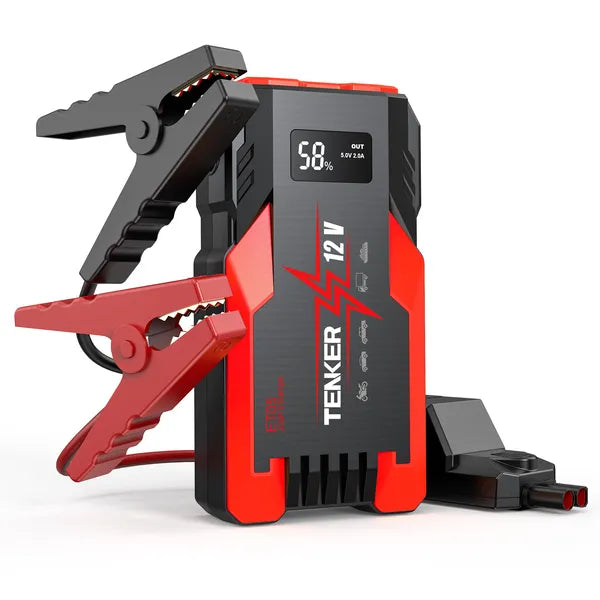 4000A Peak Car Jump Starter — LCD Display, Emergency Lights