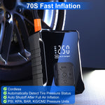 Cordless Tire Inflator Digital Air Compressor With LED Light Emergency Power Bank For Cars Motorcycles Bicycles Balls 1Pc 150PSI