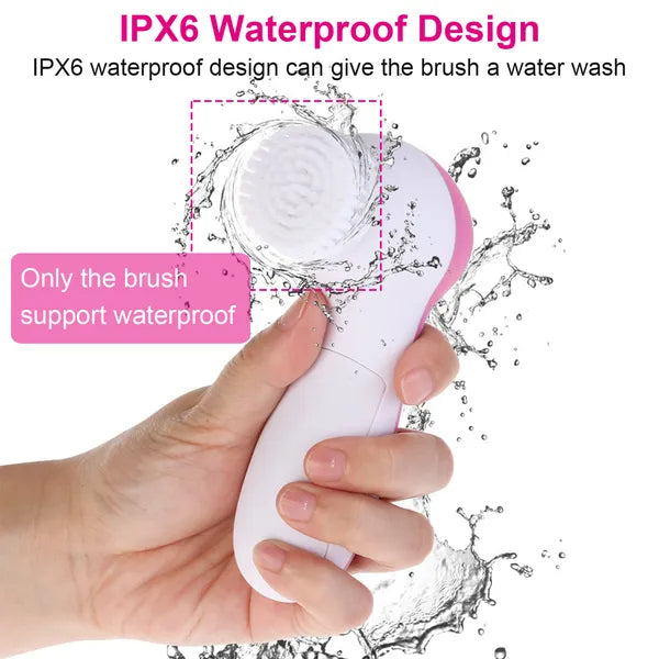 Spin Facial Cleansing Brush — Deep Clean in 60 Seconds, 5 Brush Heads
