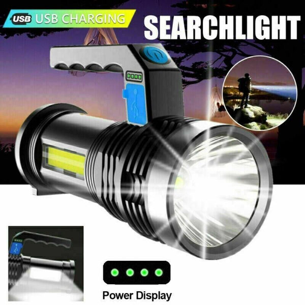 USB Rechargeable COB Flashlight — Ultra-Bright Beam for Camping & Emergencies
