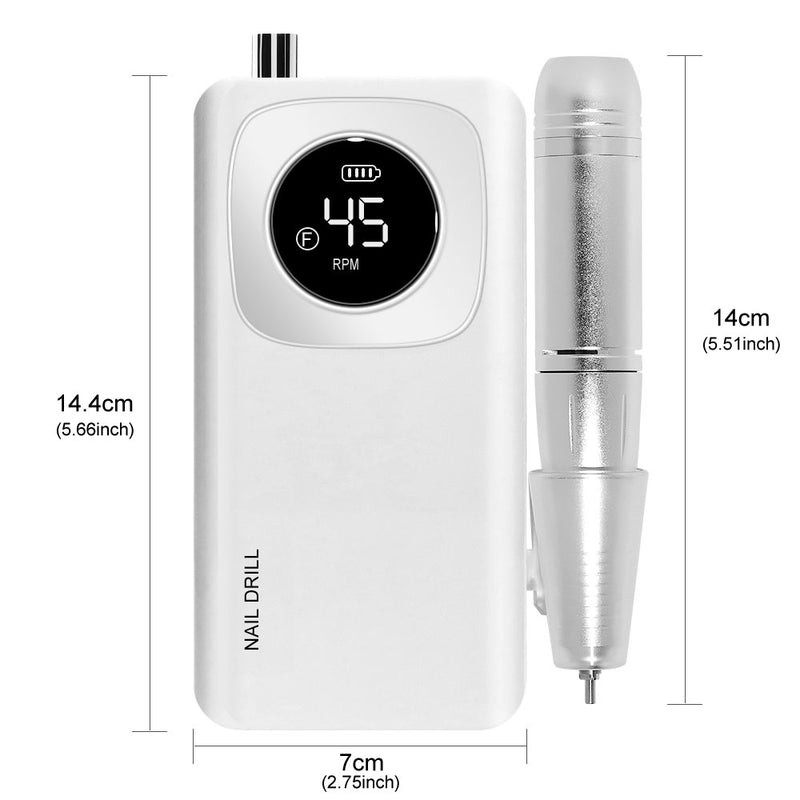 Rechargeable Nail Drill Kit — 45000 RPM, Cordless