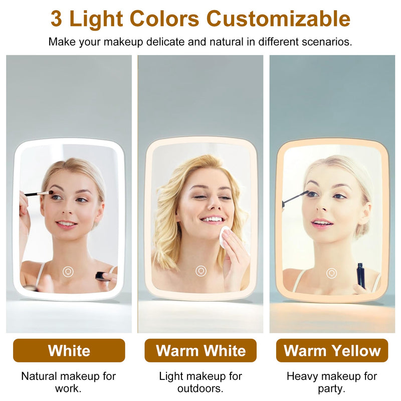 LED Makeup Mirror — Touch Control, 3 Light Modes, USB