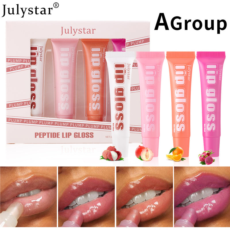 Lip Moisturizing Fruit Flavor Lip Honey 4-piece Set Lip Glaze Moisturizing Hydrating Lip Oil Makeup