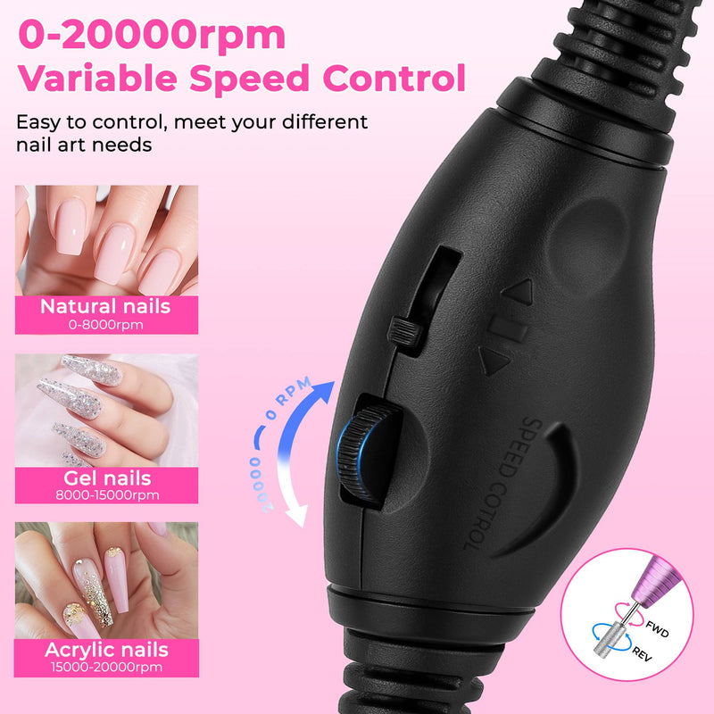 Portable Electric Nail File Kit — With Drill Bits