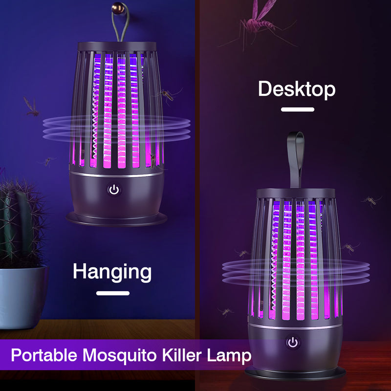 Rechargeable UV Bug Zapper Lamp — Covers Up to 1,615 Sq Ft