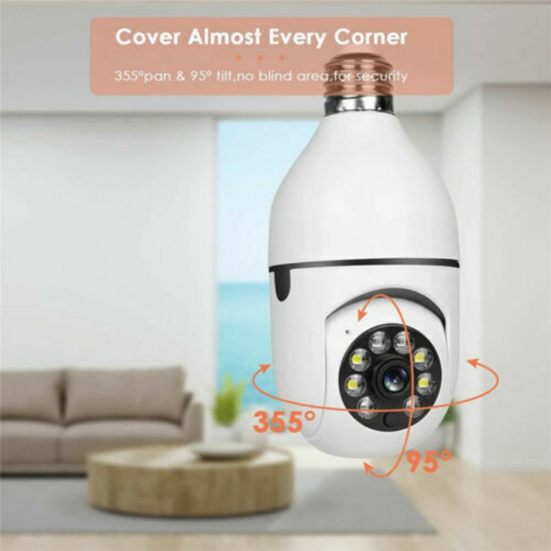 Light Bulb Security Camera — Night Vision, Fits Any Standard Socket 1080P