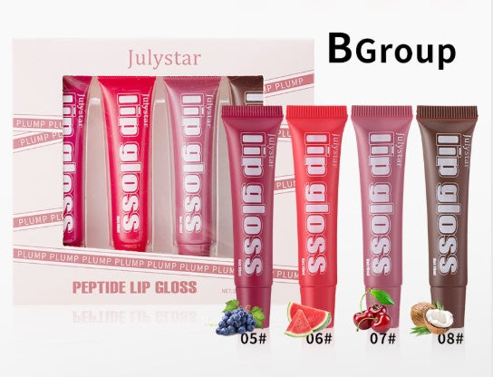 Lip Moisturizing Fruit Flavor Lip Honey 4-piece Set Lip Glaze Moisturizing Hydrating Lip Oil Makeup