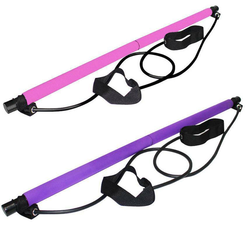 Pilates Bar with Foot Pedal & Resistance Bands — Full-Body Toning
