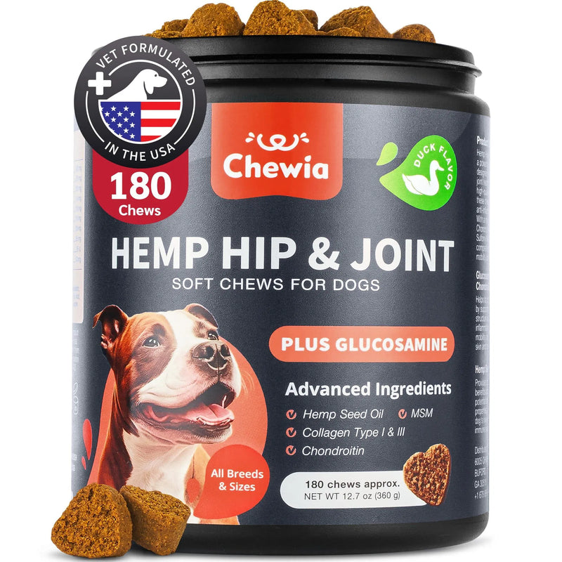 Hemp Glucosamine Chews for Dogs — Hip, Joint & Coat Support