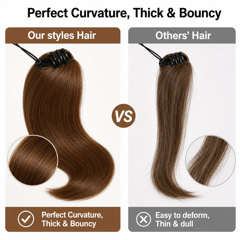 Ombre Drawstring Ponytail Extension — Sleek Straight, Natural Fit