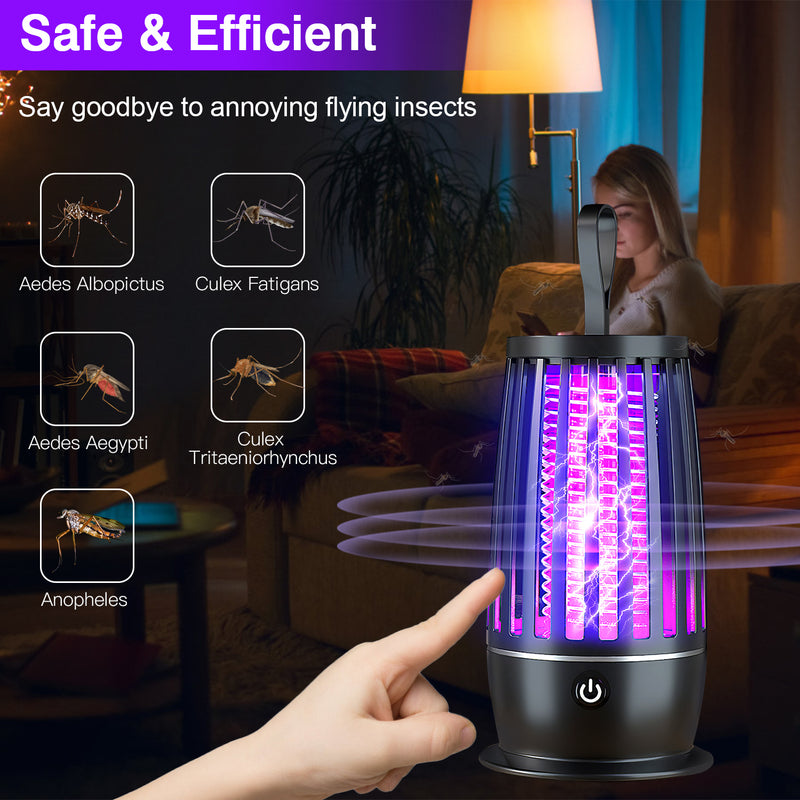 Rechargeable UV Bug Zapper Lamp — Covers Up to 1,615 Sq Ft