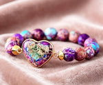 Heart-shaped Double-layer Woven Bracelet, European And American Style Natural Stone Adjustable Bracelet