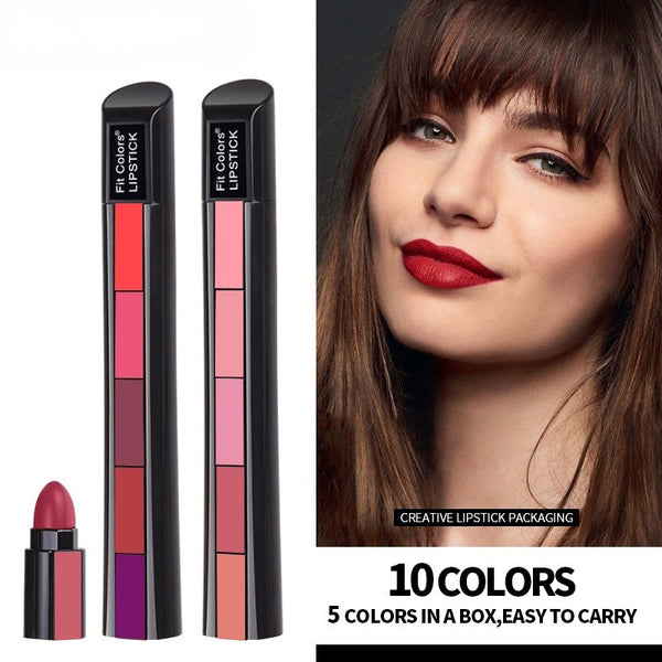 10-Shade Matte Lipstick Set — Long-Lasting, Non-Drying