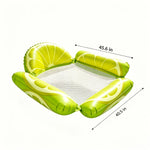 Photo-Ready Inflatable Water Lounger,Bright Stylish Fruits Look,Breathable Mesh Floating Chair For Summer Beach Pool Entertainment