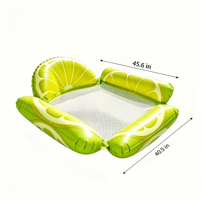 Photo-Ready Inflatable Water Lounger,Bright Stylish Fruits Look,Breathable Mesh Floating Chair For Summer Beach Pool Entertainment
