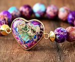 Heart-shaped Double-layer Woven Bracelet, European And American Style Natural Stone Adjustable Bracelet