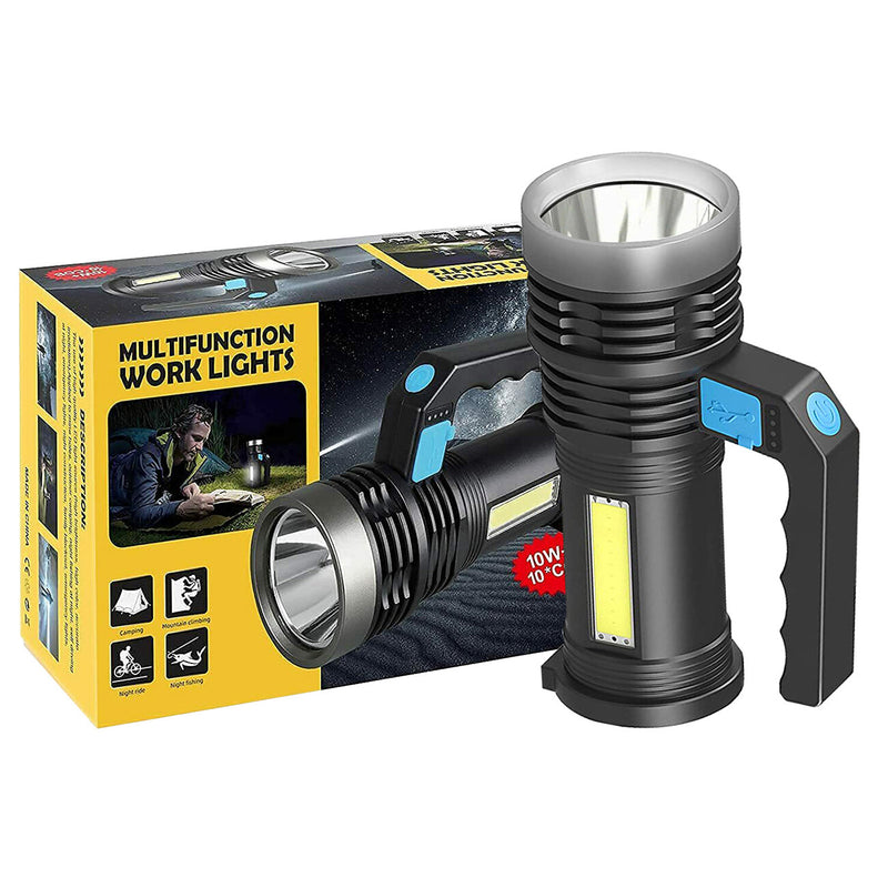 USB Rechargeable COB Flashlight — Ultra-Bright Beam for Camping & Emergencies