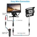 Screen Backup Camera System Vehicle Rear View Monitor Kit IP67 Waterproof Car Parking Reverse System With Night Vision For Car Trunk Van SUV 1Pc 7In