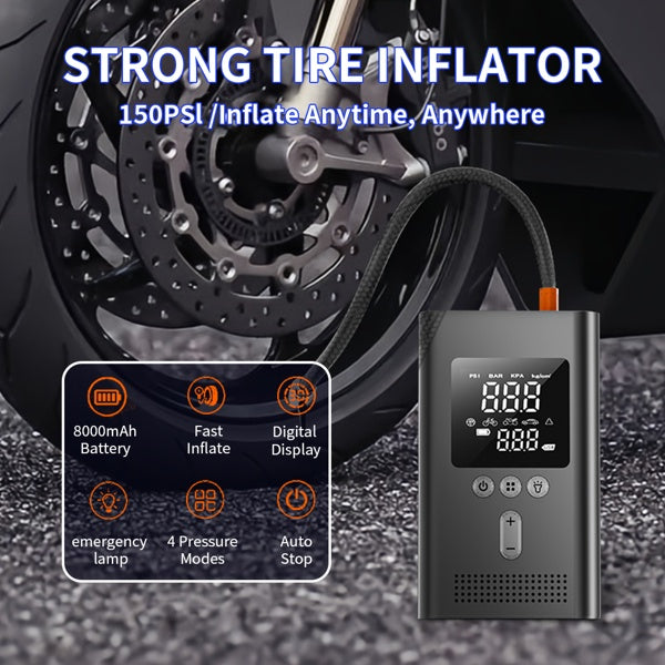 Portable Car Starter With Air Compressor,150PSI Digital Tire Inflator,Car Battery Starter 9.0 Gas 6.5L Diesel,Safe Clamps For Easy Use, Christmas Gift