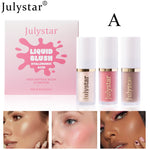 Facial Rouge Powder Blusher Lotion Lasting Pearly Lips Brightening Natural High Gloss Cosmetic Lotion Set